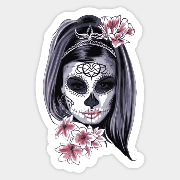 Day of the dead girl Sticker by Reinrab
